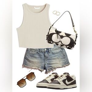 NWOT PINK Victoria’s Secret Distressed daisy duke Denim jean frayed Shorts